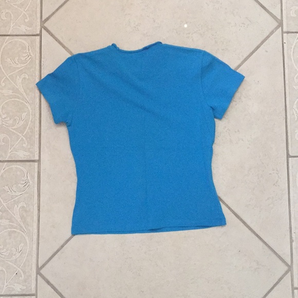 Blue Petite Sophisticate butterfly sequin shirt - Picture 4 of 4